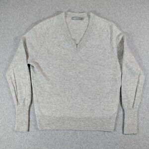 Vince Sweater Womens XS (Runs Big) Gray Cashmere Linen Blend V-Neck Pullover